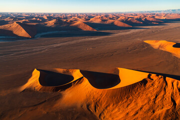 Beautiful natural landscape of Namib Desert. The region with the lowest population density in the world. A popular tourist country and destination in Africa, Namibia.