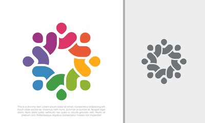 Global Community Logo Icon Elements Template. Community human Logo template vector. Community health care. Abstract Community logo
