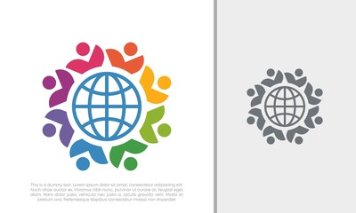 Global Community Logo Icon Elements Template. Community human Logo template vector. Community health care. Abstract Community logo