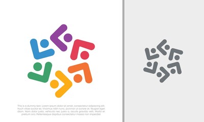 Obraz premium Global Community Logo Icon Elements Template. Community human Logo template vector. Community health care. Abstract Community logo