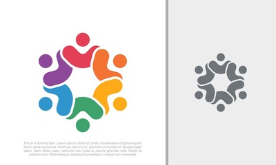 Fototapeta na wymiar Global Community Logo Icon Elements Template. Community human Logo template vector. Community health care. Abstract Community logo