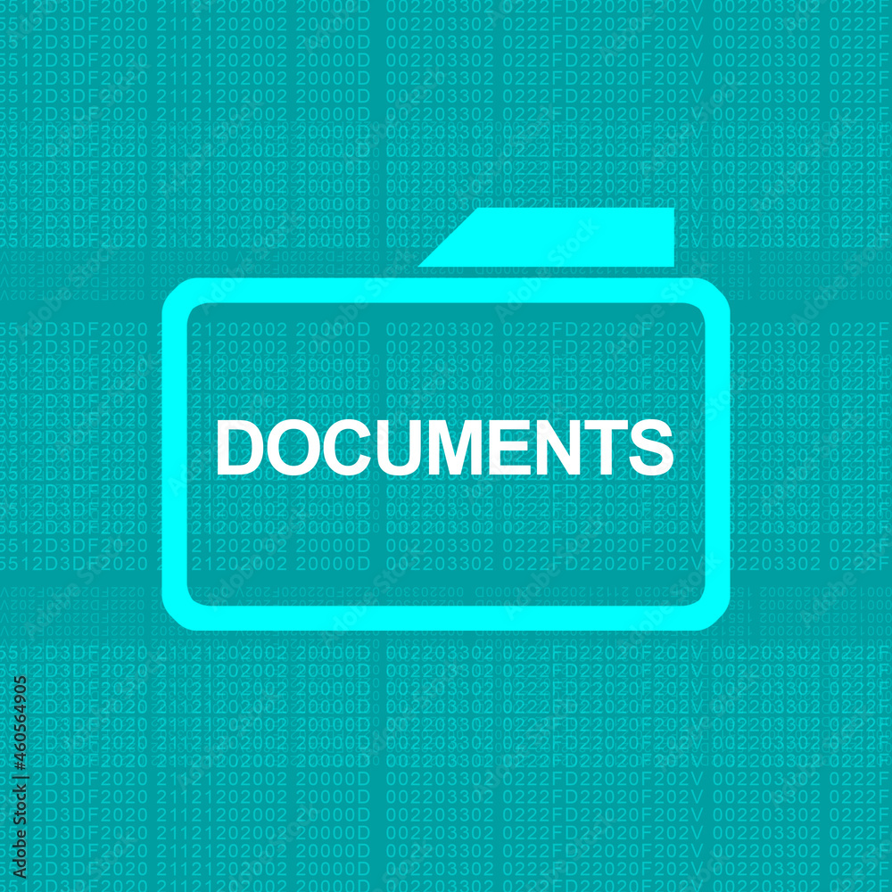 Poster 2d rendering folder with documents