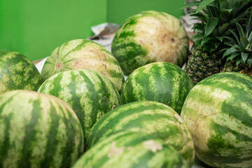 watermelons on a market