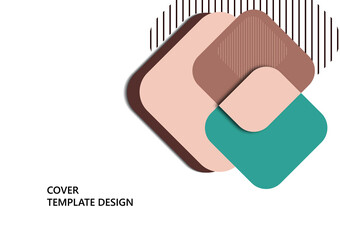 Abstract background with geometric shapes. Rounded squares and stripes. Template for your corporate design. Vector