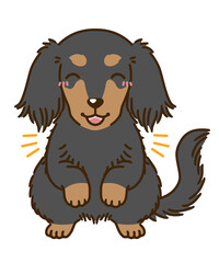 喜ぶダックスフンド（ブラックタン）