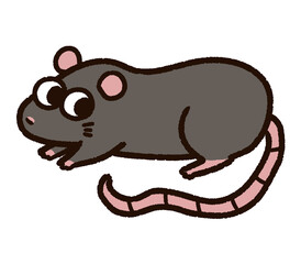 かわいいドブネズミのキャラクター