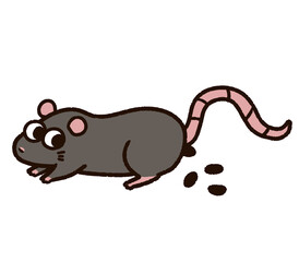 糞をするドブネズミのキャラクター
