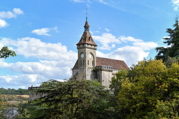 Fototapeta na wymiar Rocamadour castle, in the Lot department in France.