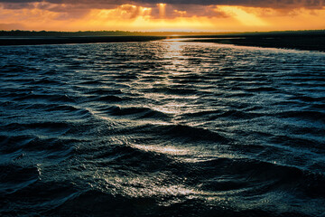 Sunset at low tide at Hervey Bay, Queensland, Australia