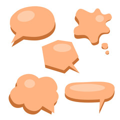Collection of different dialogue clouds in flat style