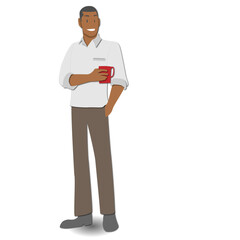 ペーパーカット デザイン風　黒人ビジネスマン