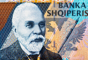 Ismail Qemali (1844-1919), Portrait from Albania 500 Leke 2007 Banknotes. Prime Minister of independent Albania.