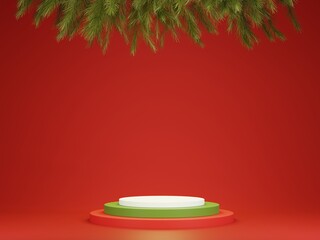 3d rendering christmas podium