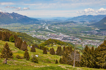Paragliding above the Alpine Rheintal