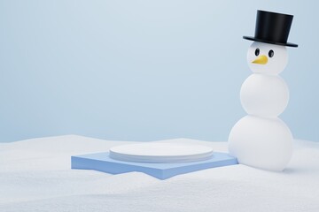 3d rendering christmas podium