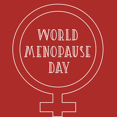 Menopause World Day poster with woman icon filled with blood. Concept of support after stop menstruation period or menopause Medical, healthcare, gynecology estrogen hormone level and feminine concept