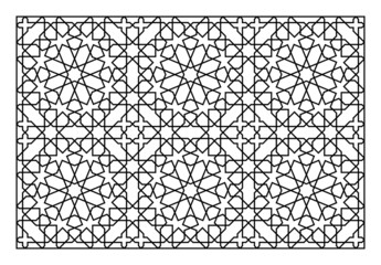 Laser Cutting Template. Decorative Lattice. Middle Eastern Geometric Pattern.