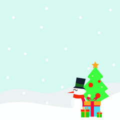christmas card with snowman