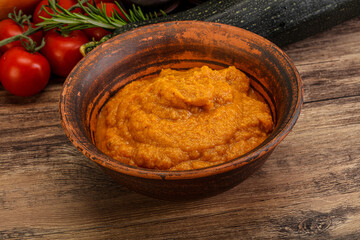 Vegetarian cuisine - Zucchini puree with herbs