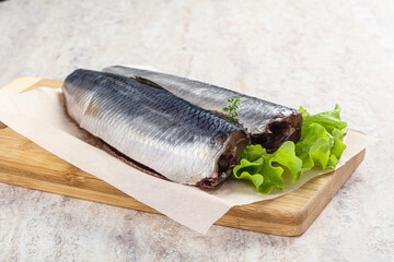 Herring fillet with skin for cooking
