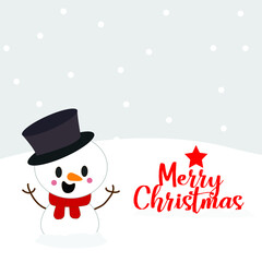 christmas card with snowman