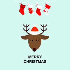 christmas card with reindeer