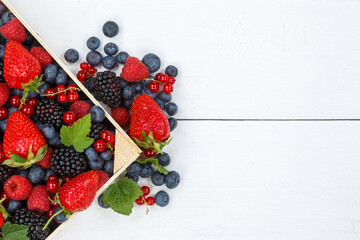 Berries fruits berry fruit strawberries strawberry blueberries blueberry with copyspace copy space from above