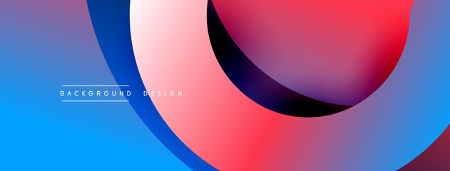 Abstract overlapping lines and circles geometric background with gradient colors