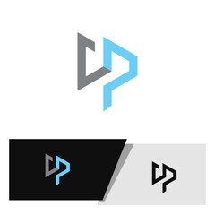 abstract modern initial dp logo 