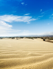 Blue sky and sand dunes. Sunny day.