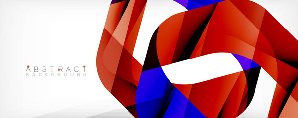 Geometric abstract background - multicolored abstract shapes on white. Vector Illustration For Wallpaper, Banner, Background, Landing Page