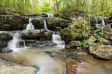 Naklejka na ściany i meble PHO HIN DAT Waterfall is in Namtok Sam Lan National Park ,Saraburi Thailand 