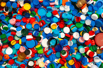 Colourful plastic caps