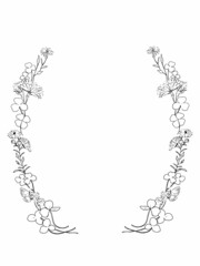 クローバーとお花の可愛い装飾枠