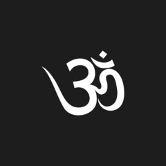 Aum Om Ohm symbol black on black background. vector illustration Indian culture India spiritual yoga om icon. - obrazy, fototapety, plakaty