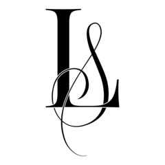 ls, sl, monogram logo. Calligraphic signature icon. Wedding Logo Monogram. modern monogram symbol. Couples logo for wedding