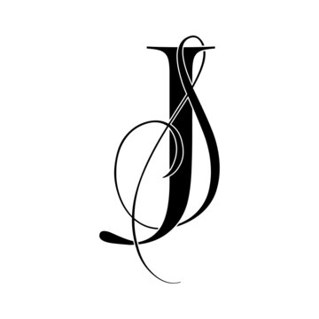js, sj, monogram logo. Calligraphic signature icon. Wedding Logo Monogram. modern monogram symbol. Couples logo for wedding