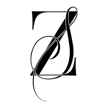 zs, sz, monogram logo. Calligraphic signature icon. Wedding Logo Monogram. modern monogram symbol. Couples logo for wedding