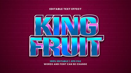 King fruit editable text effect in modern 3d style