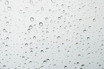 Water droplets on the window glass after the rain