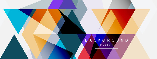 Color triangles composition, geometric abstract background. Techno or business concept, pattern for wallpaper, banner, background, landing page