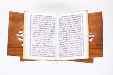 love the holy quran to read isolated on white background