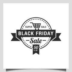 Obraz premium vector emblem circle design for mega sale, discount, shopping, black friday sale badge logo template