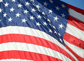 American flag waving in the wind