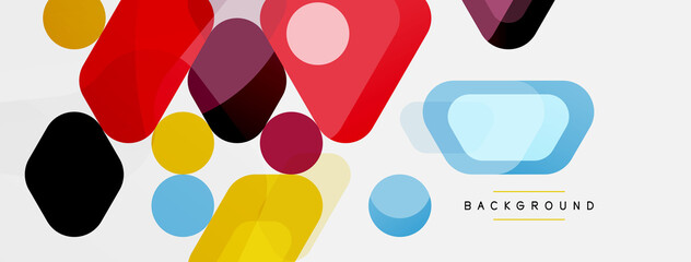 Abstract round geometric shapes and circles background. Trendy techno business template for wallpaper, banner, background or landing