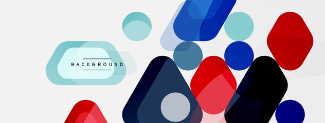 Abstract round geometric shapes and circles background. Trendy techno business template for wallpaper, banner, background or landing