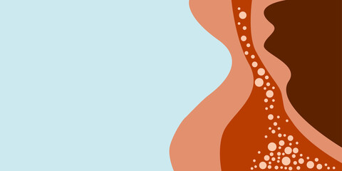 Background with smooth lines in brown-blue color