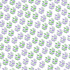 Seamless texture for your design. Hand-drawn background with cute trees. Doodle style.