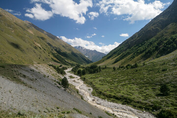 Mountain valleys of the Elbrus region, Russia.