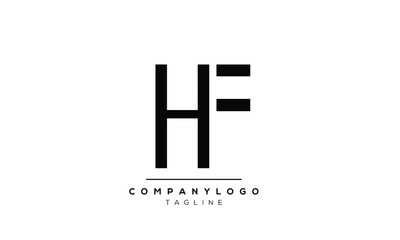 Abstract Letter Initial HF FH Vector Logo Design Template
